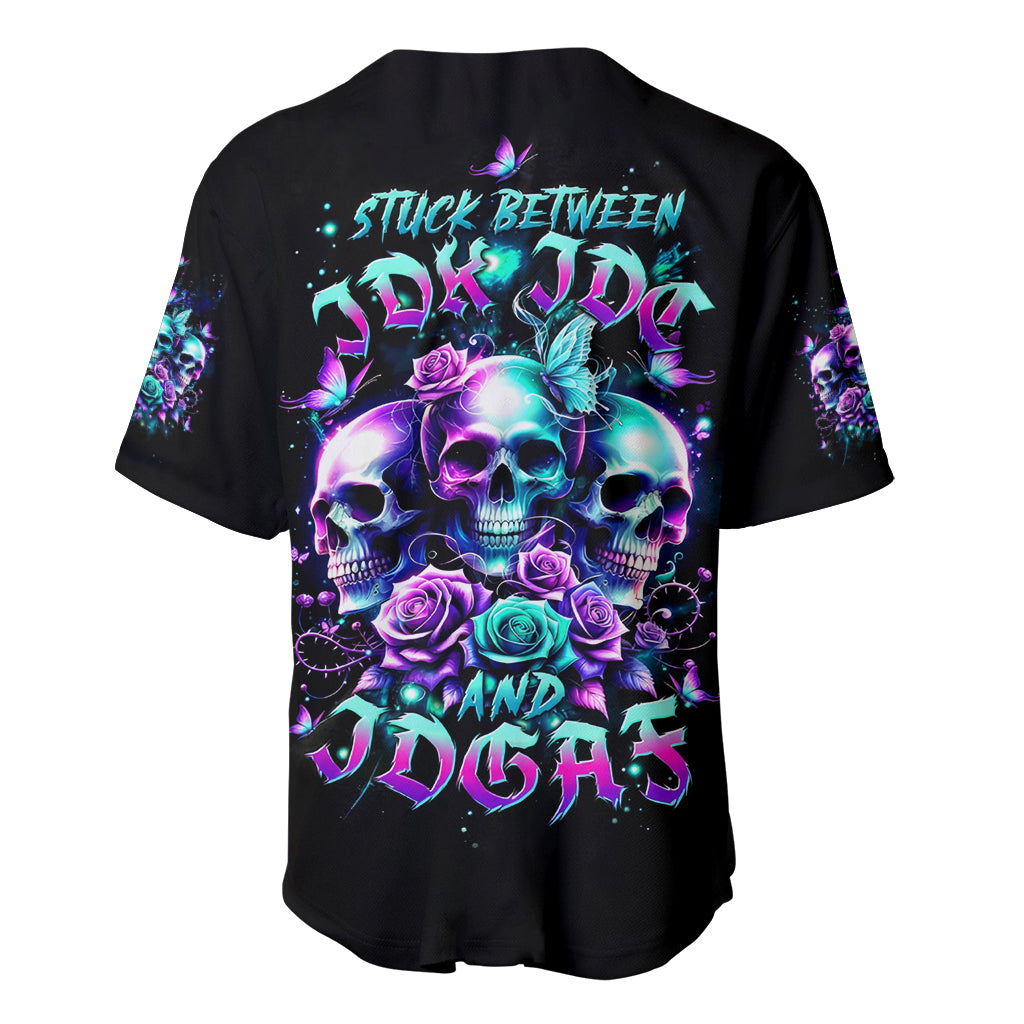 Rose Skull Stuck Between Idk Idc And_2 Baseball Jersey Rose Skull Stuck Between Idk Idc And_2 Baseball Jersey