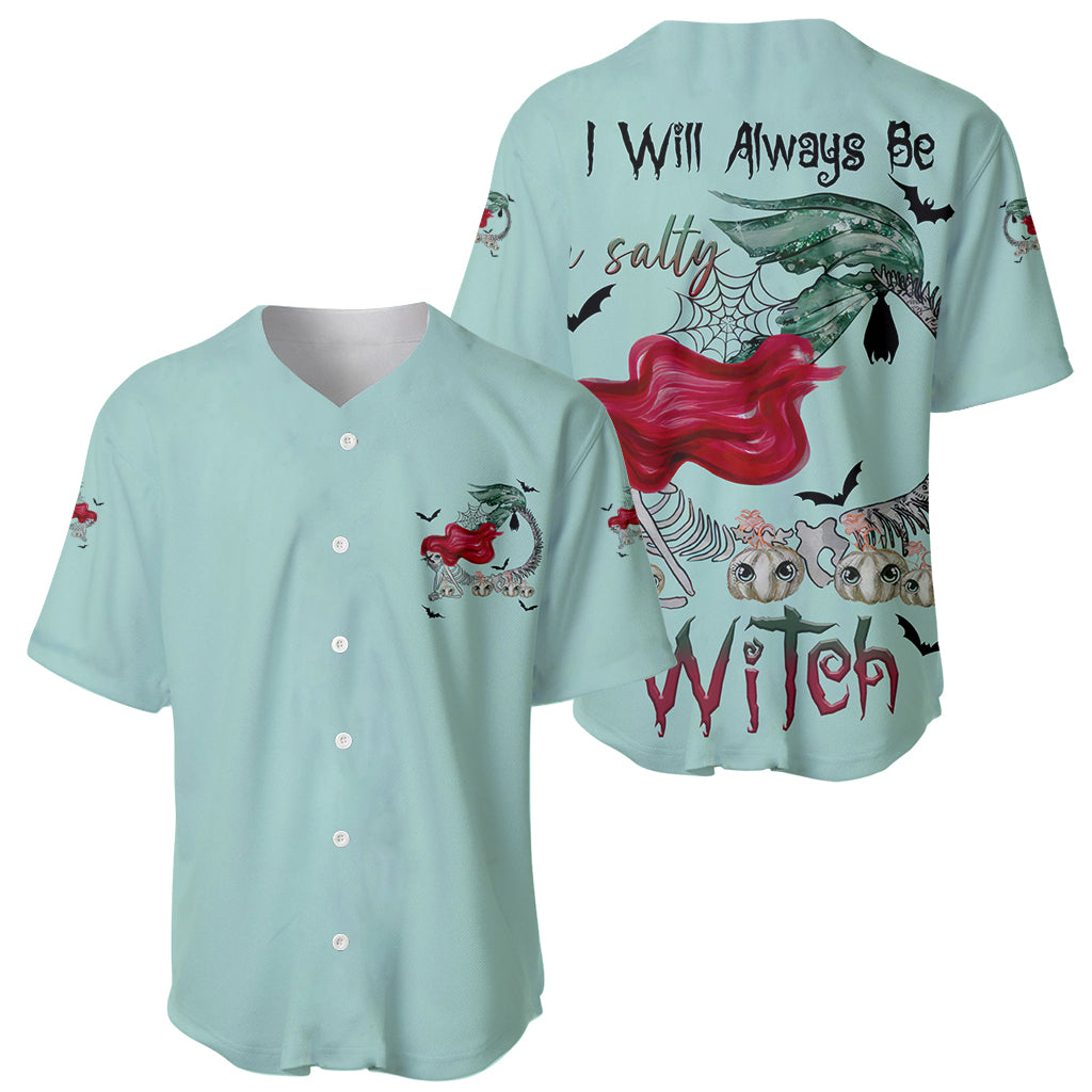 Salty Witch Mermaid Halloween Baseball Jersey Salty Witch Mermaid Halloween Baseball Jersey