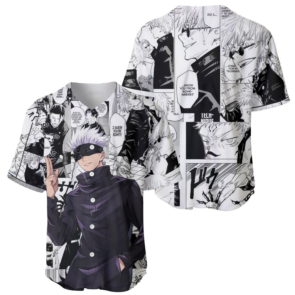 Satoru Gojo Jujutsu Kaisen Mix Manga Baseball Jersey Satoru Gojo Jujutsu Kaisen Mix Manga Baseball Jersey
