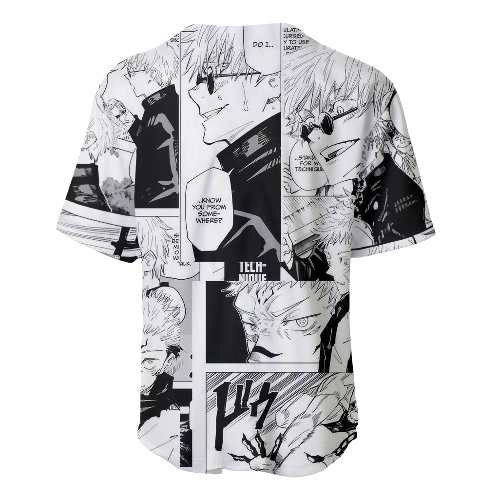 Satoru Gojo Jujutsu Kaisen Mix Manga Baseball Jersey Satoru Gojo Jujutsu Kaisen Mix Manga Baseball Jersey