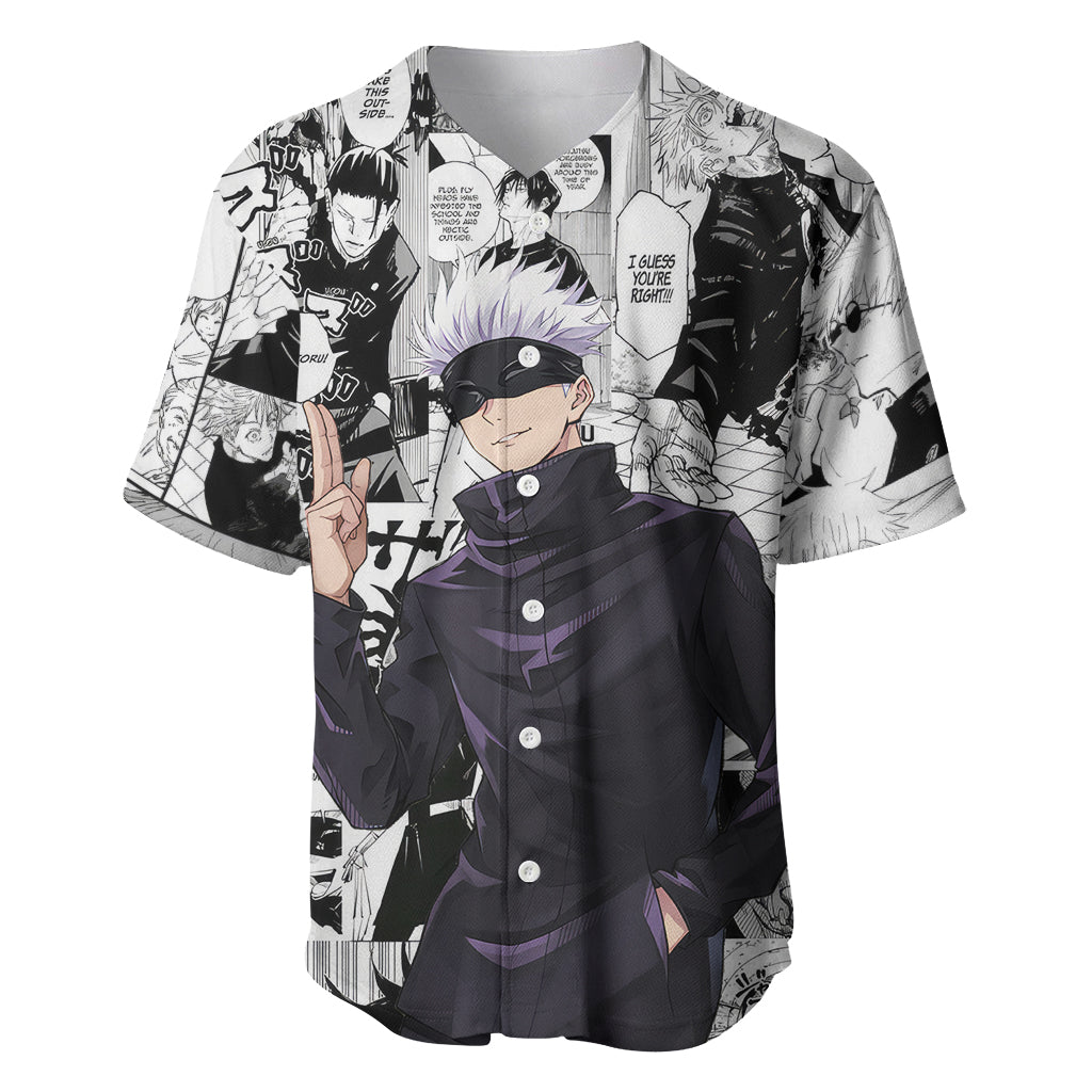 Satoru Gojo Jujutsu Kaisen Mix Manga Baseball Jersey Satoru Gojo Jujutsu Kaisen Mix Manga Baseball Jersey