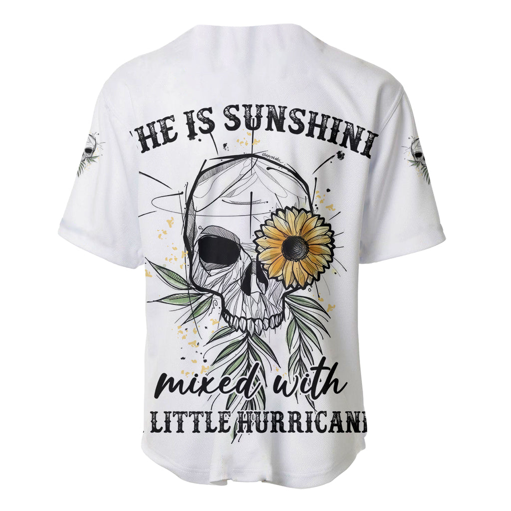 She Is Sunshine Skull Sunflower Baseball Jersey She Is Sunshine Skull Sunflower Baseball Jersey
