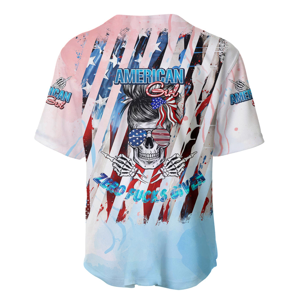 Skull Girl Never Fck Given Baseball Jersey Skull Girl Never Fck Given Baseball Jersey