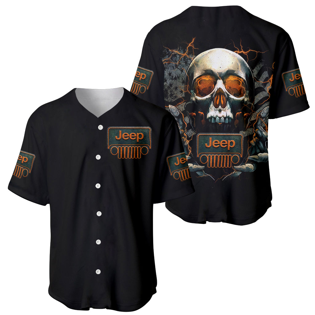 Skull Jeep Skull Flag Jeep Life Baseball Jersey Skull Jeep Skull Flag Jeep Life Baseball Jersey