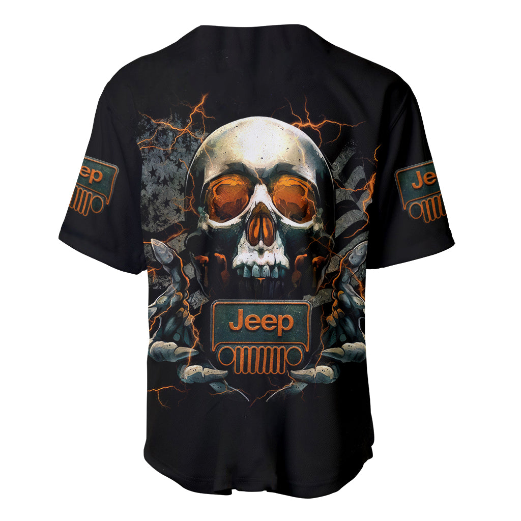 Skull Jeep Skull Flag Jeep Life Baseball Jersey Skull Jeep Skull Flag Jeep Life Baseball Jersey