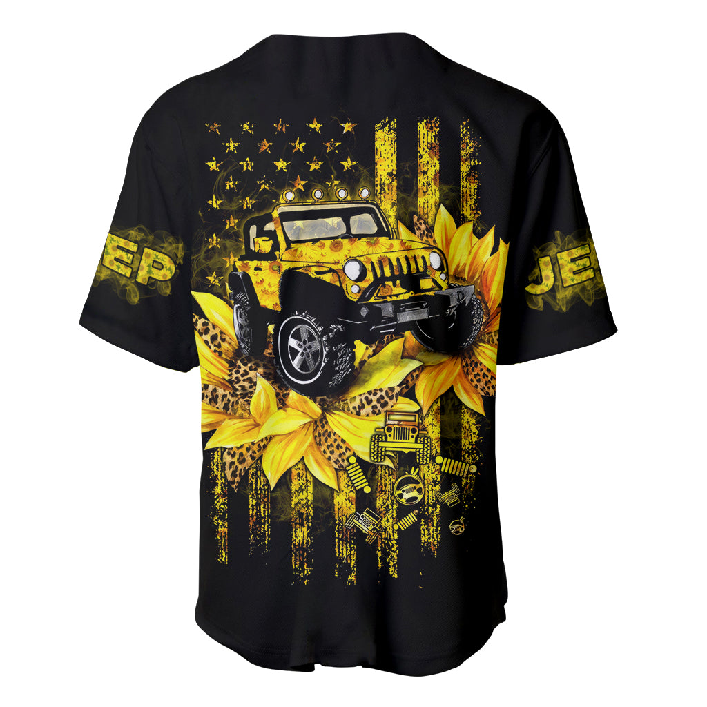 Sunflower Jeep American Flag Sunflower Jeep Baseball Jersey Sunflower Jeep American Flag Sunflower Jeep Baseball Jersey