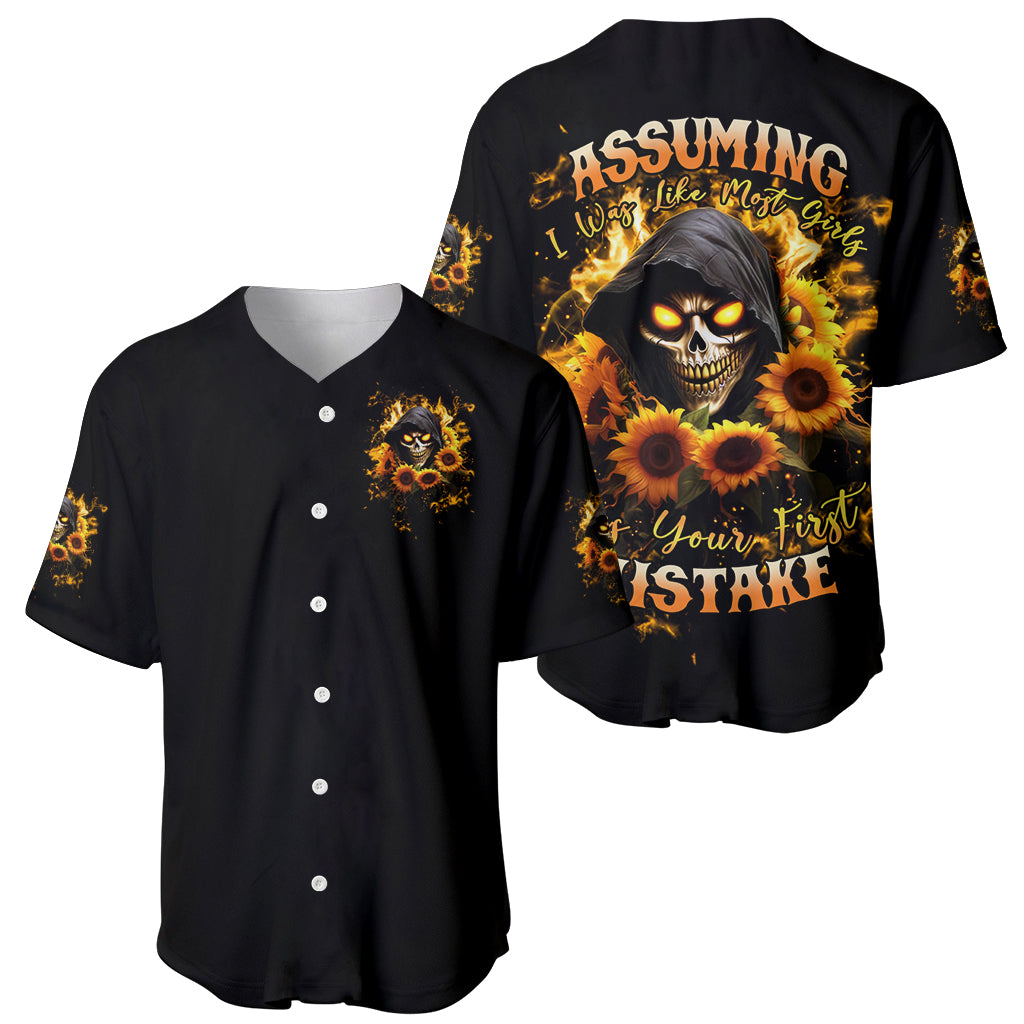 Sunflower Skull Assuming I Was Like Most Baseball Jersey Sunflower Skull Assuming I Was Like Most Baseball Jersey