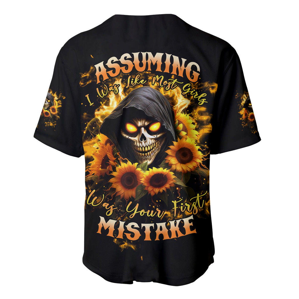 Sunflower Skull Assuming I Was Like Most Baseball Jersey Sunflower Skull Assuming I Was Like Most Baseball Jersey