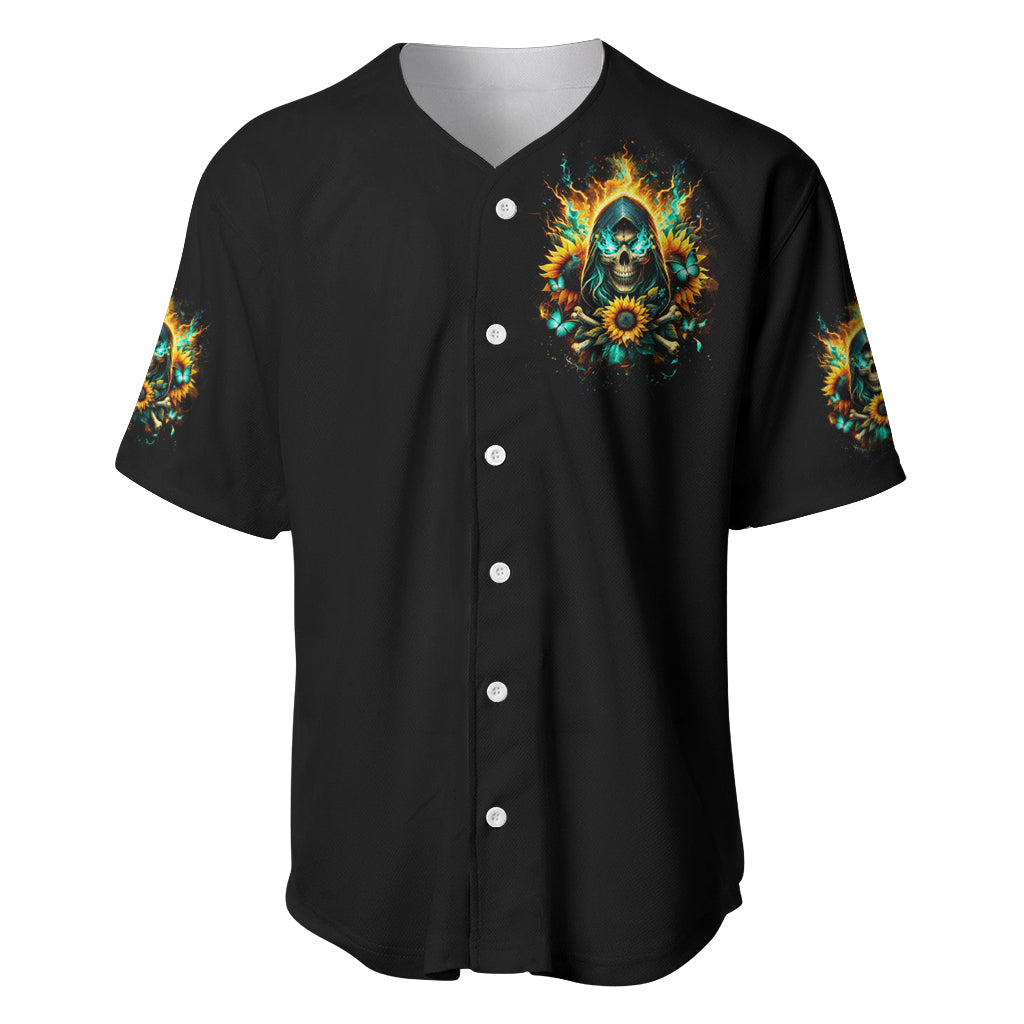 Sunflower Skull Im Blunt Because God Rolled Baseball Jersey Sunflower Skull Im Blunt Because God Rolled Baseball Jersey