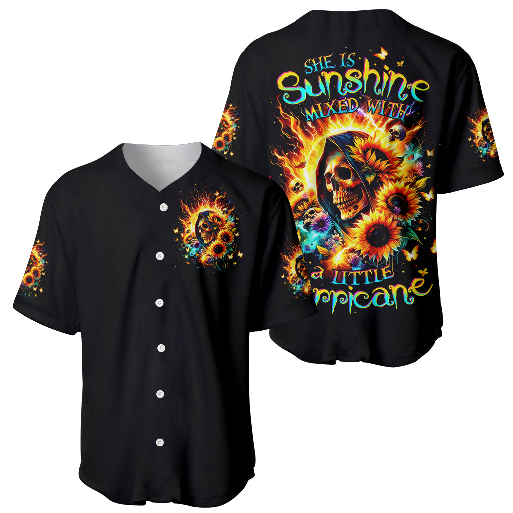 Sunflower Skull She Is Sunshine Mixed With Baseball Jersey Sunflower Skull She Is Sunshine Mixed With Baseball Jersey