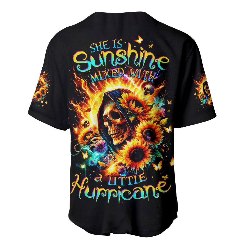 Sunflower Skull She Is Sunshine Mixed With Baseball Jersey Sunflower Skull She Is Sunshine Mixed With Baseball Jersey