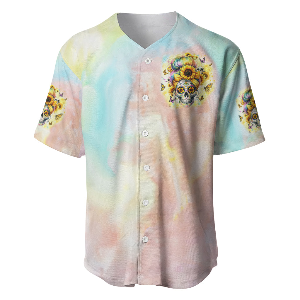 Sunflower Skull She Is Sunshine Mixed With_1 Baseball Jersey Sunflower Skull She Is Sunshine Mixed With_1 Baseball Jersey