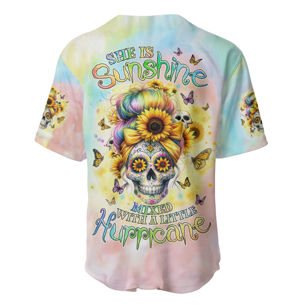 Sunflower Skull She Is Sunshine Mixed With_1 Baseball Jersey Sunflower Skull She Is Sunshine Mixed With_1 Baseball Jersey