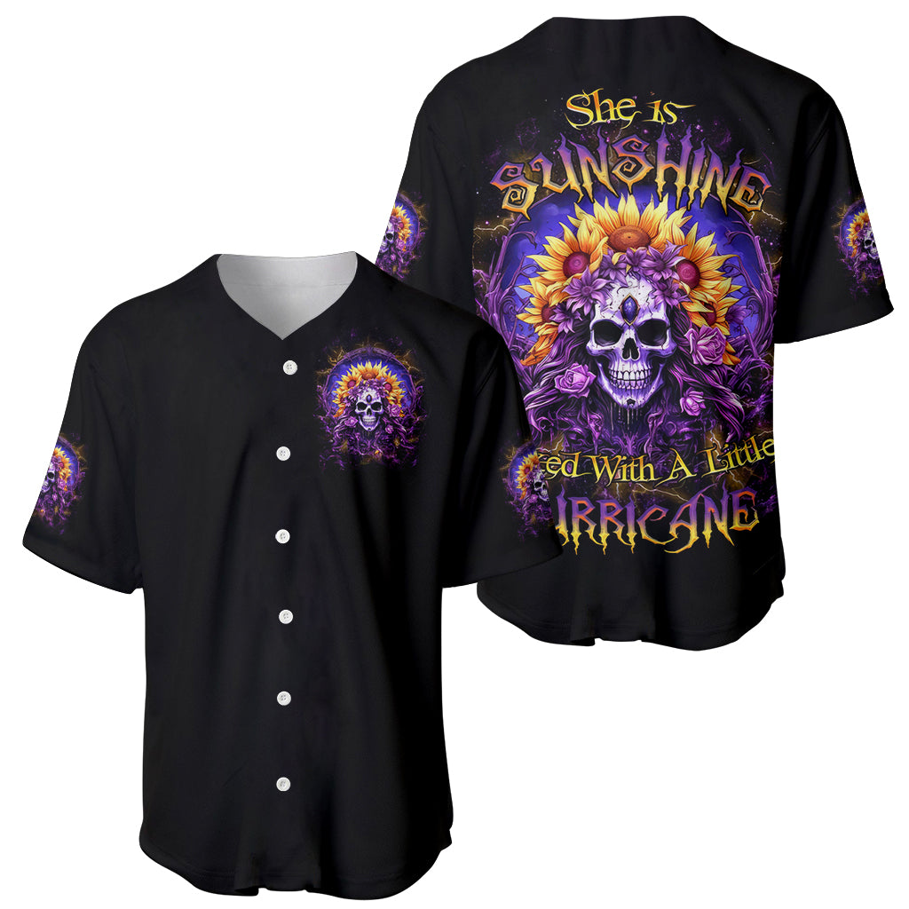 Sunflower Skull She Is Sunshine Mixed With_2 Baseball Jersey Sunflower Skull She Is Sunshine Mixed With_2 Baseball Jersey