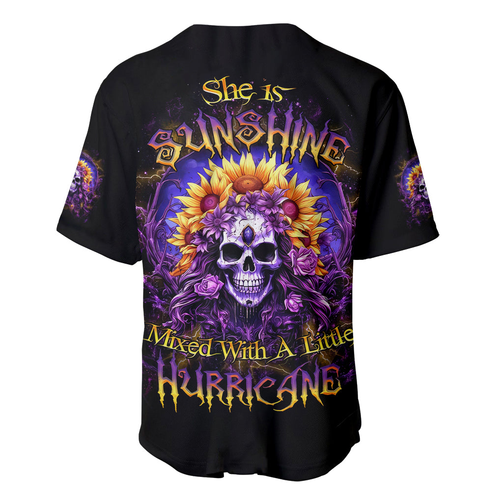 Sunflower Skull She Is Sunshine Mixed With_2 Baseball Jersey Sunflower Skull She Is Sunshine Mixed With_2 Baseball Jersey