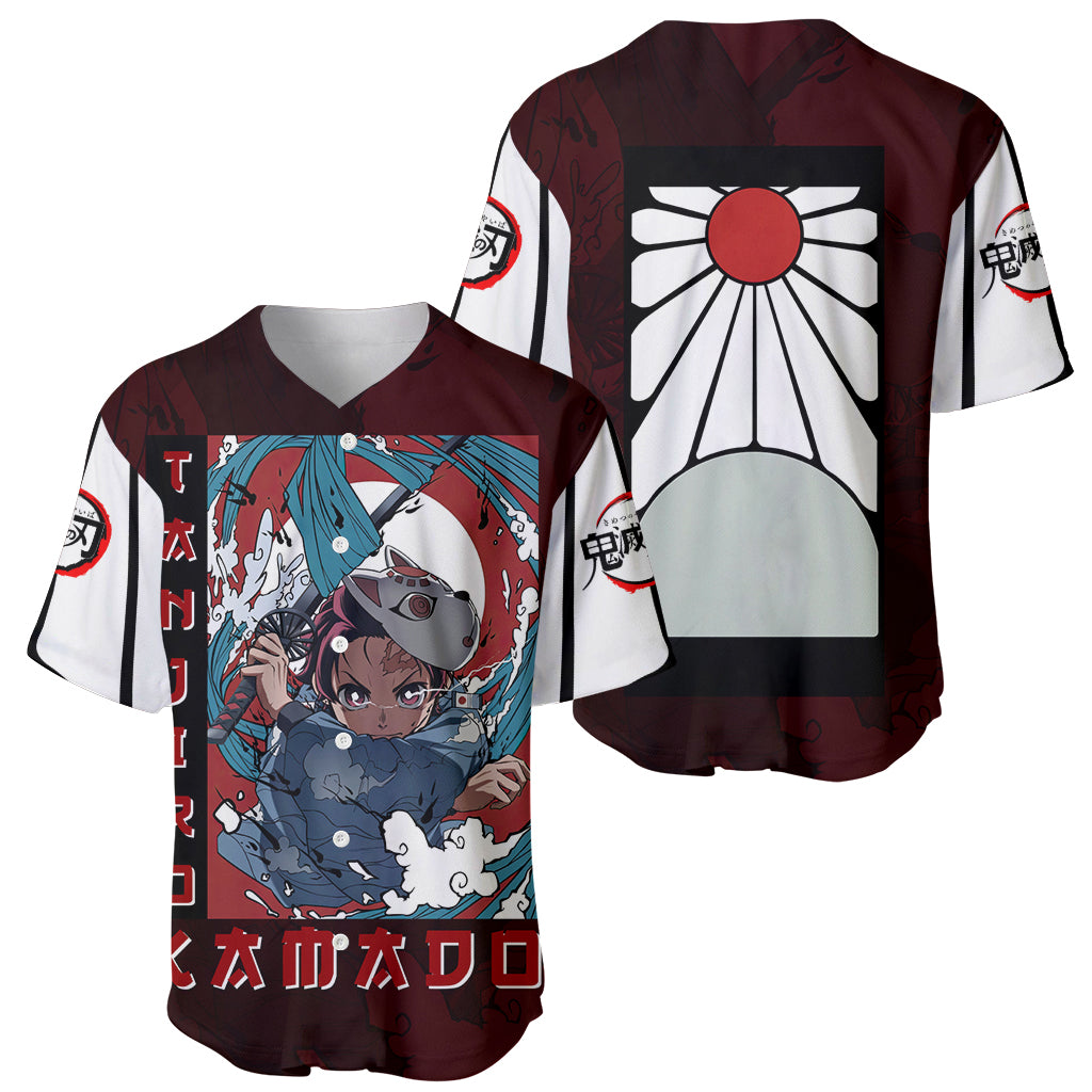 Tanjiro Kamado Raising Sun Anime Baseball Jersey Tanjiro Kamado Raising Sun Anime Baseball Jersey