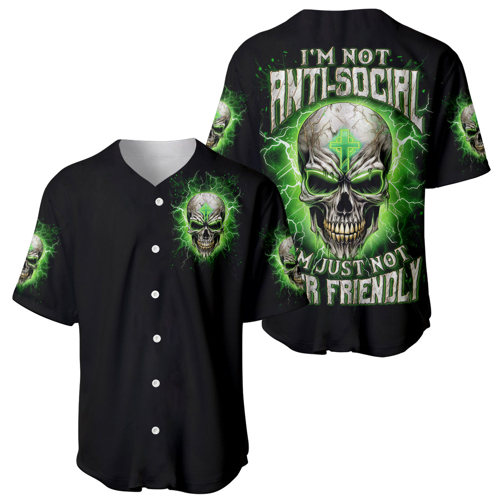 Thunder Skull Im Not Anti Social I Must Baseball Jersey Thunder Skull Im Not Anti Social I Must Baseball Jersey