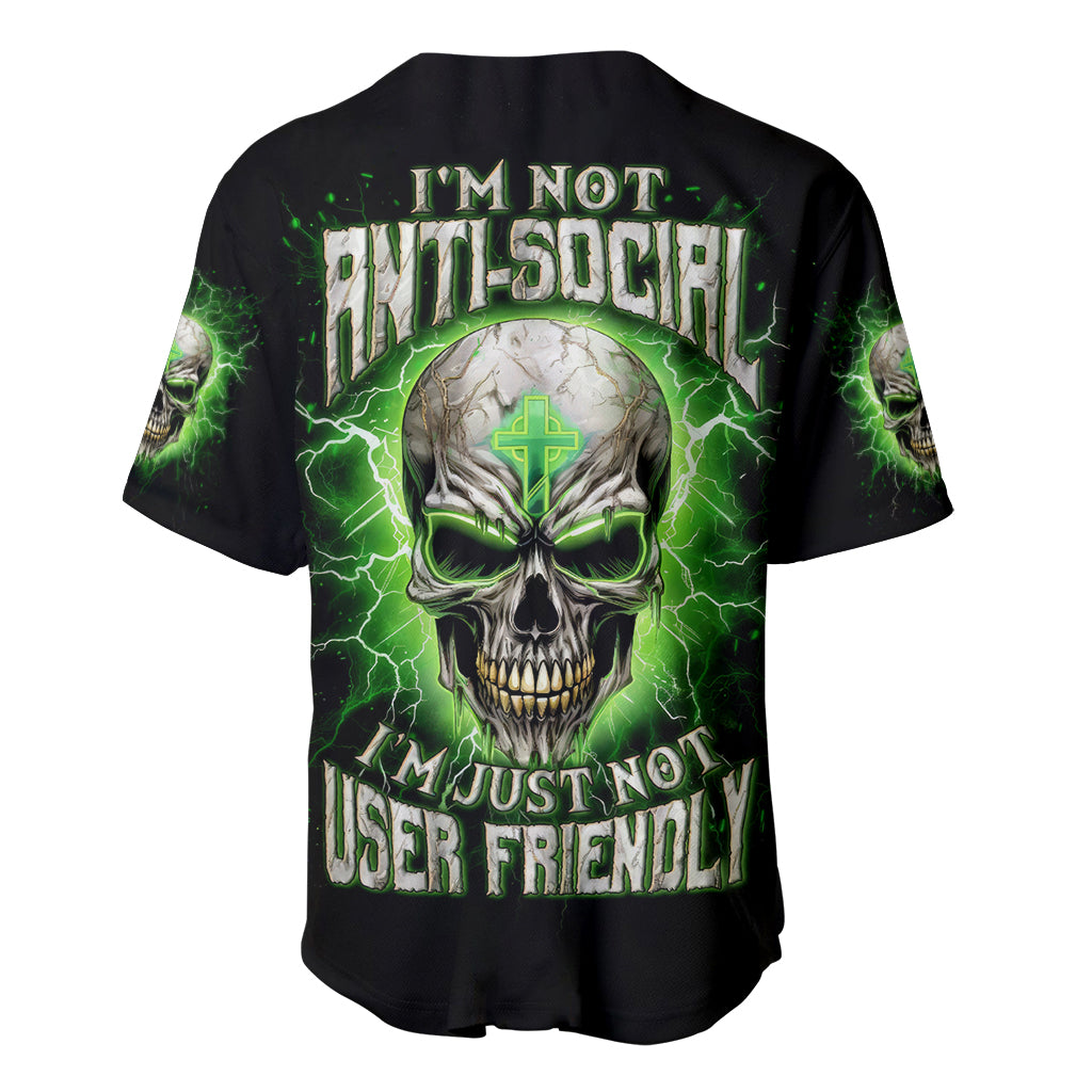 Thunder Skull Im Not Anti Social I Must Baseball Jersey Thunder Skull Im Not Anti Social I Must Baseball Jersey