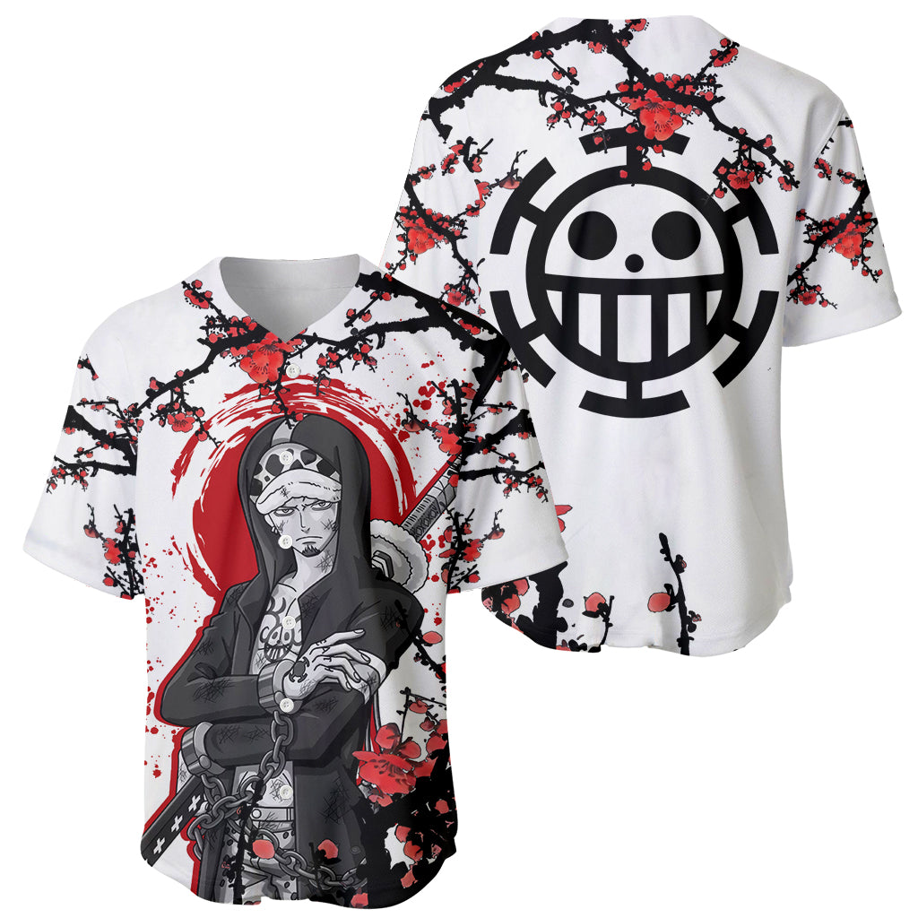 Trafalgar D Law Japan Style Anime Baseball Jersey Trafalgar D Law Japan Style Anime Baseball Jersey