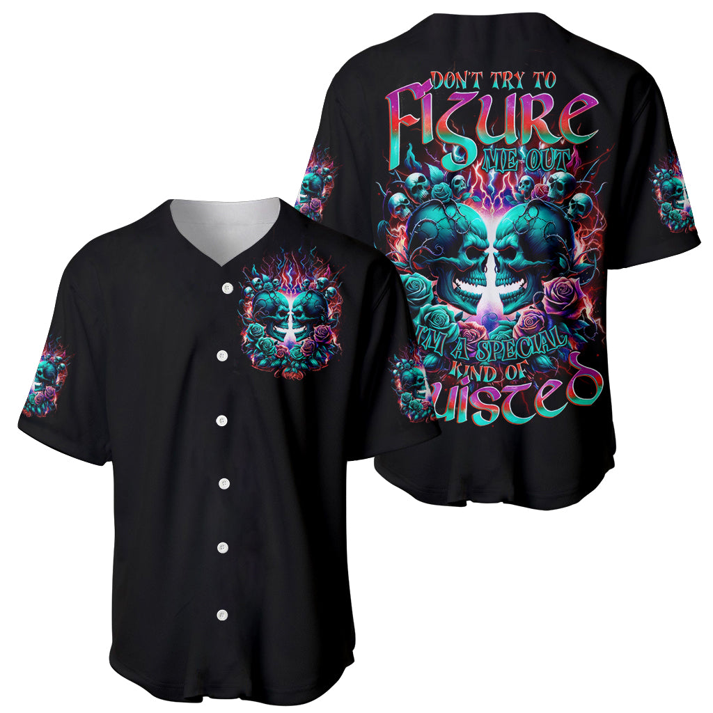 Twin Skull Dont Try Figure Me Out Baseball Jersey Twin Skull Dont Try Figure Me Out Baseball Jersey
