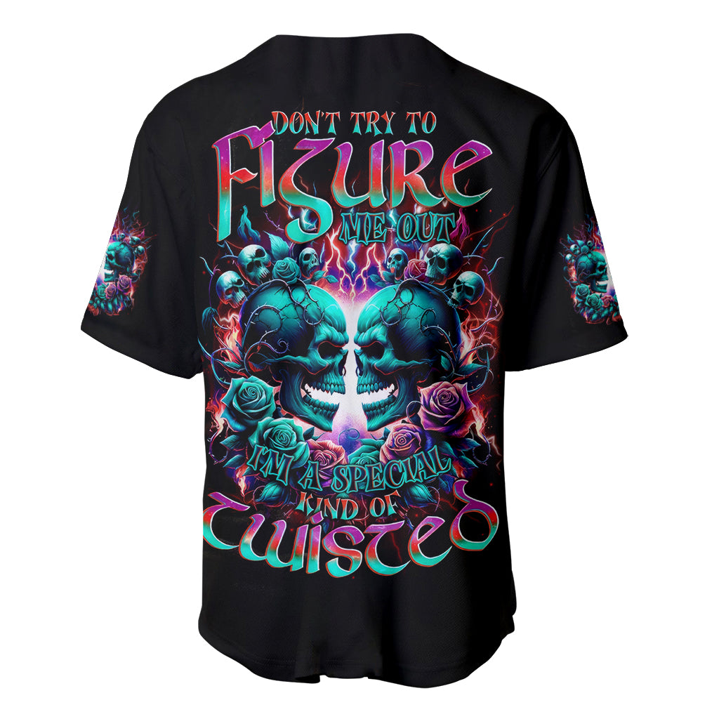 Twin Skull Dont Try Figure Me Out Baseball Jersey Twin Skull Dont Try Figure Me Out Baseball Jersey
