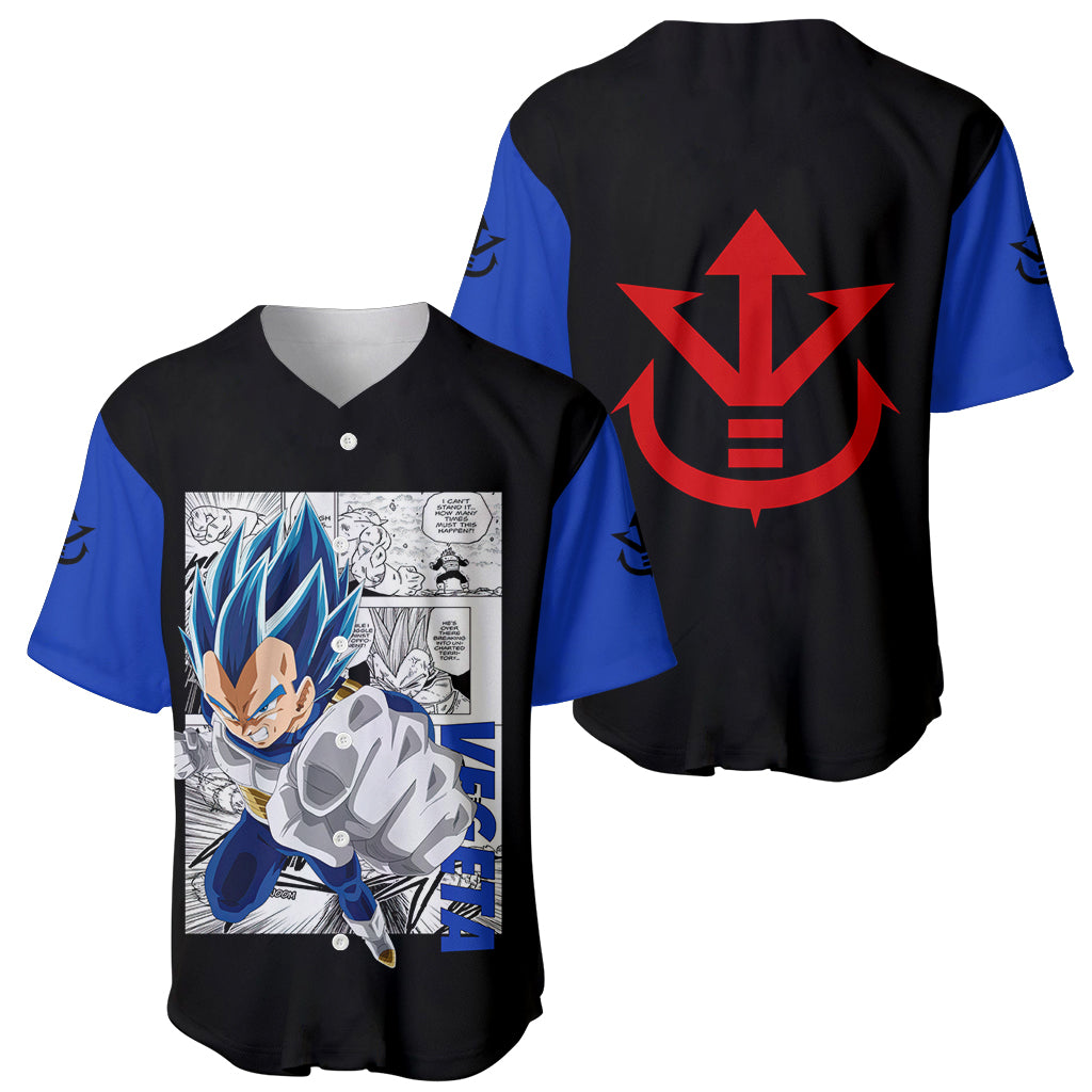 Vegeta Blue Anime Manga Baseball Jersey Vegeta Blue Anime Manga Baseball Jersey