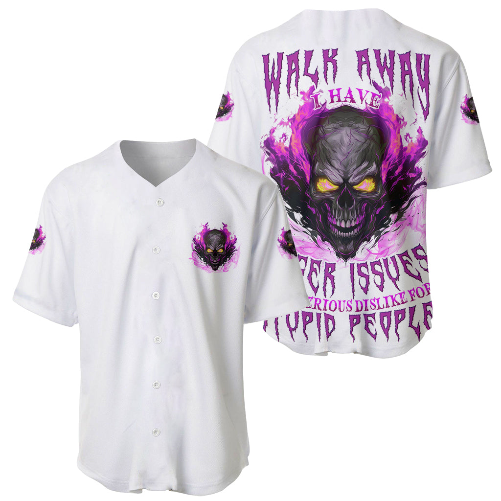 Walk Away Fire Eyes Skull Baseball Jersey Walk Away Fire Eyes Skull Baseball Jersey