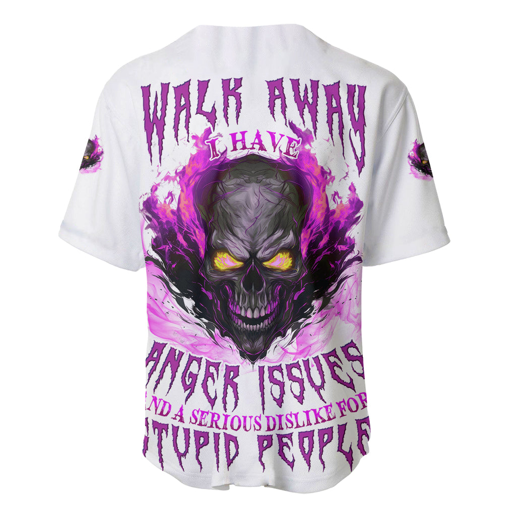 Walk Away Fire Eyes Skull Baseball Jersey Walk Away Fire Eyes Skull Baseball Jersey