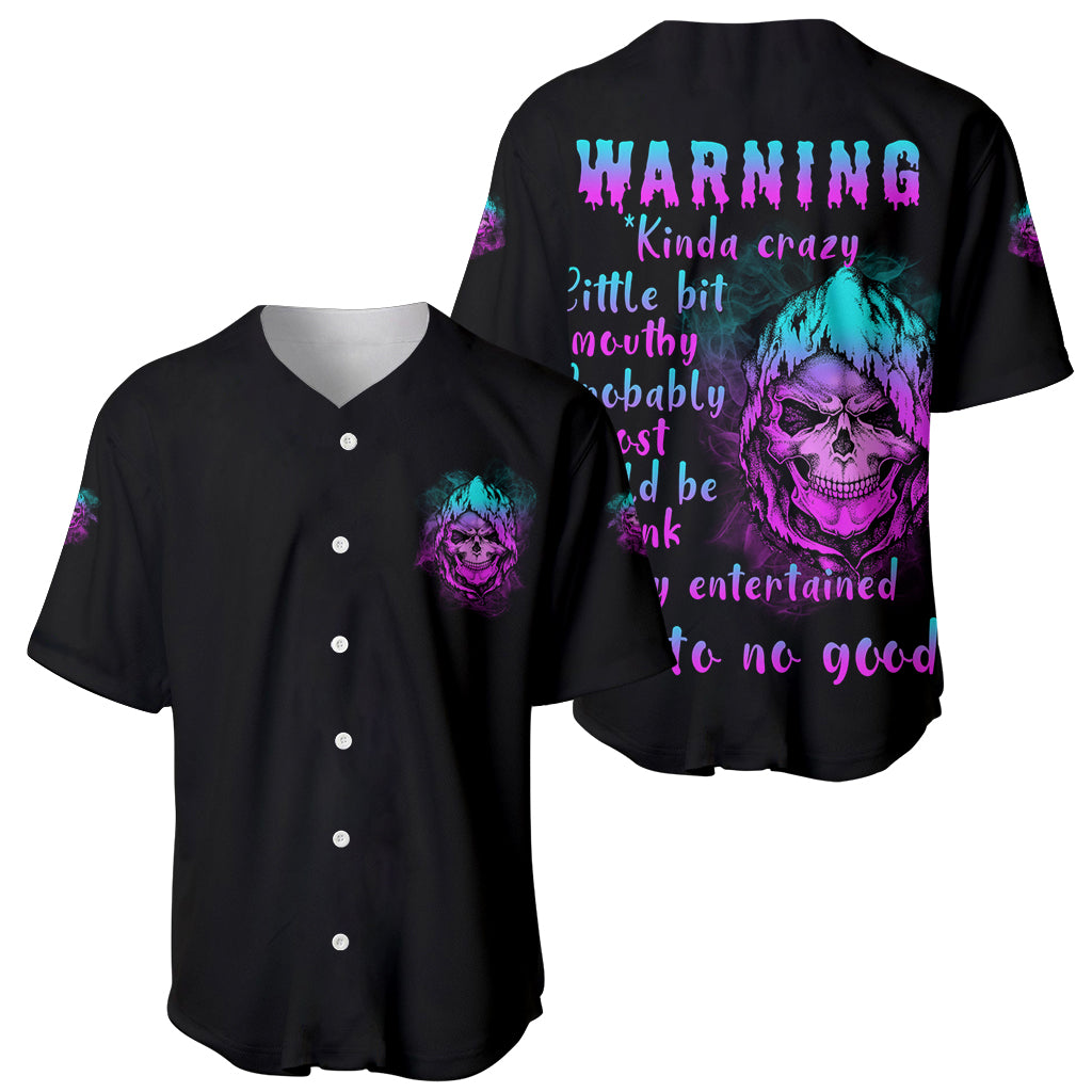 Warning Kinda Crazy Skull Baseball Jersey Warning Kinda Crazy Skull Baseball Jersey