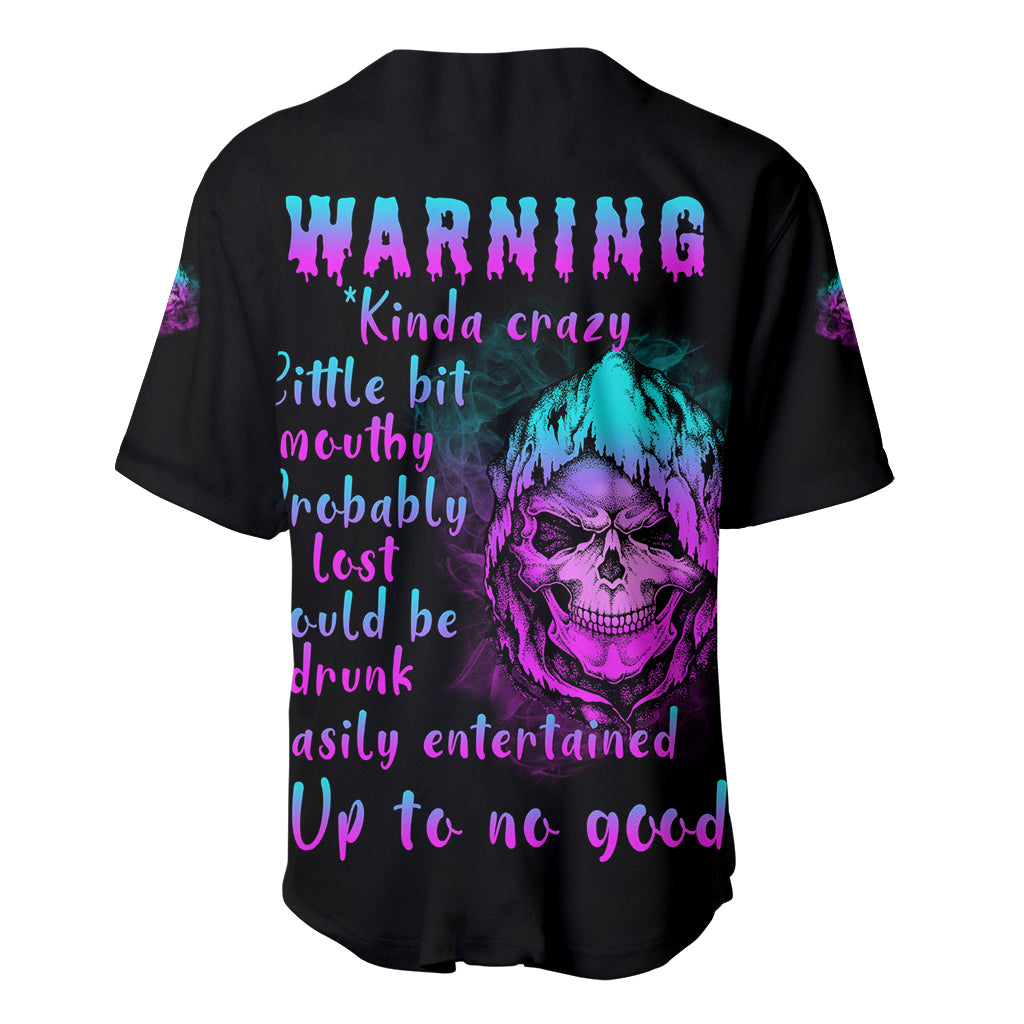 Warning Kinda Crazy Skull Baseball Jersey Warning Kinda Crazy Skull Baseball Jersey