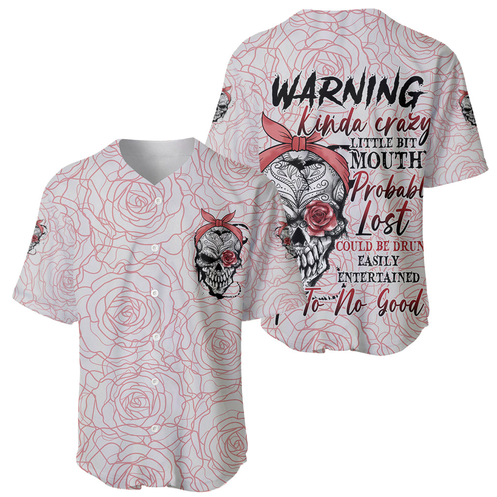 Warning Kinda Crazy Tattooed Girl Rose Baseball Jersey Warning Kinda Crazy Tattooed Girl Rose Baseball Jersey