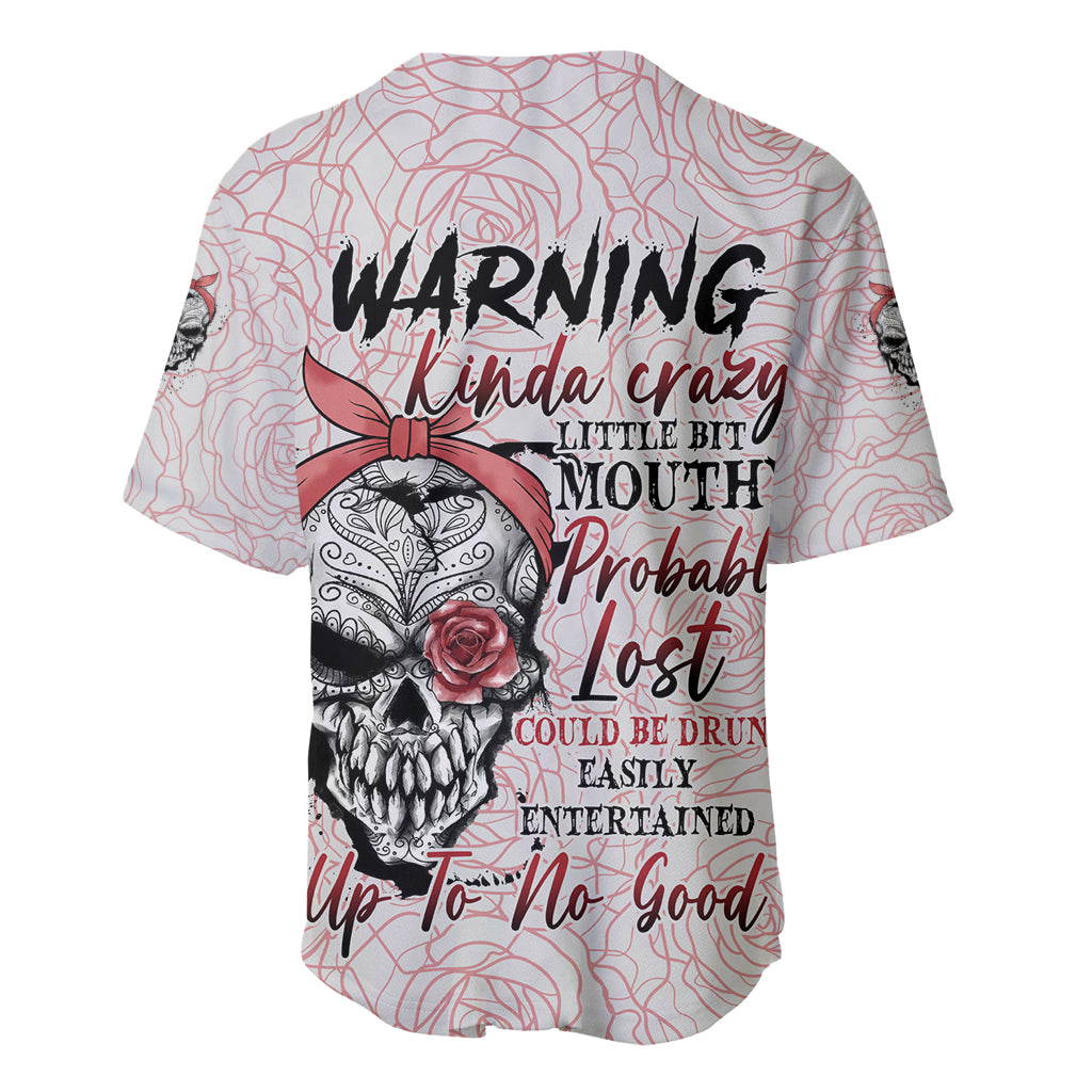 Warning Kinda Crazy Tattooed Girl Rose Baseball Jersey Warning Kinda Crazy Tattooed Girl Rose Baseball Jersey
