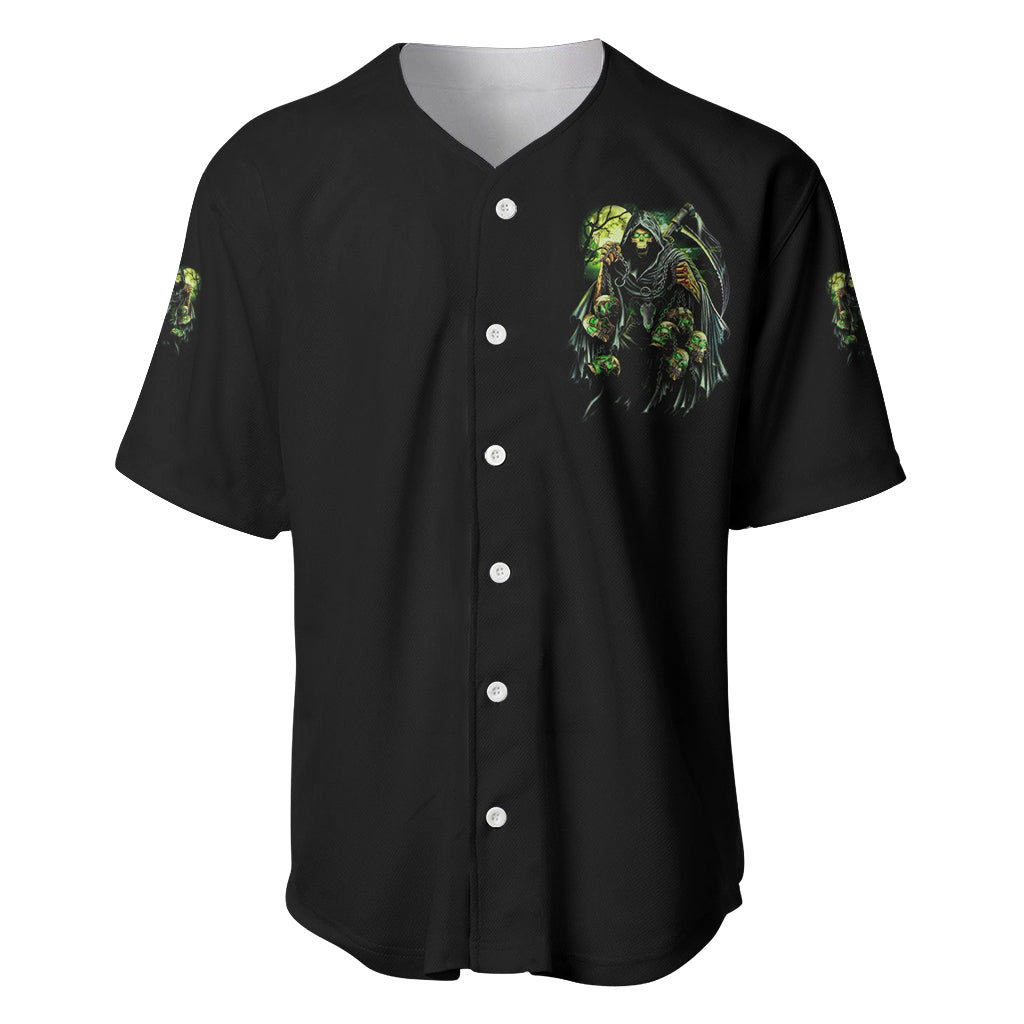 Warning Sign Skull Reaper Baseball Jersey Warning Sign Skull Reaper Baseball Jersey