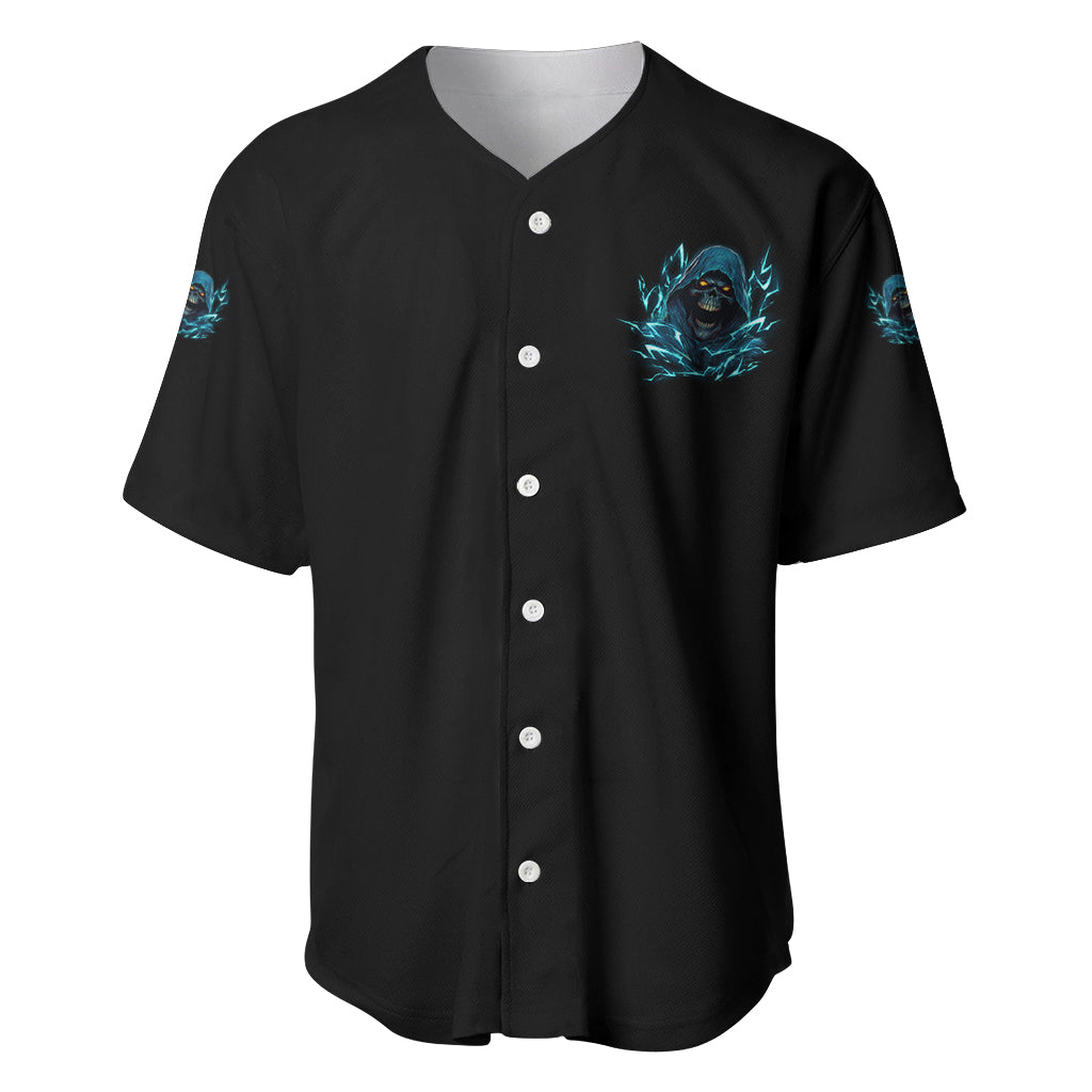 Warning To Avoid Injury Mad Reaper Skull Baseball Jersey Warning To Avoid Injury Mad Reaper Skull Baseball Jersey