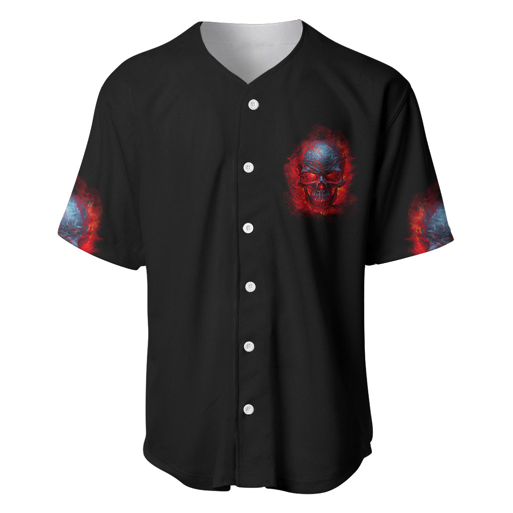 When I Was Born Fire Skull Baseball Jersey When I Was Born Fire Skull Baseball Jersey