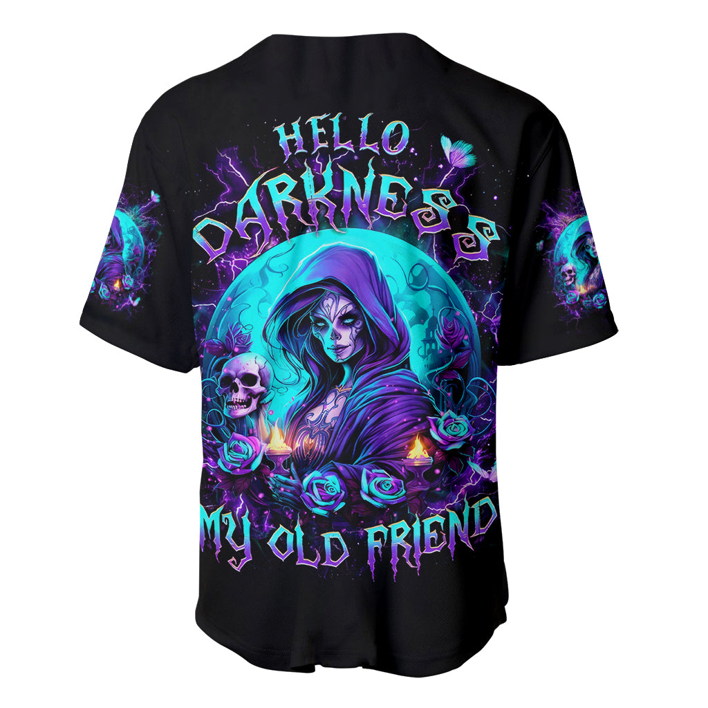 Witch Skull Hello Darkness My Old Friend Baseball Jersey Witch Skull Hello Darkness My Old Friend Baseball Jersey