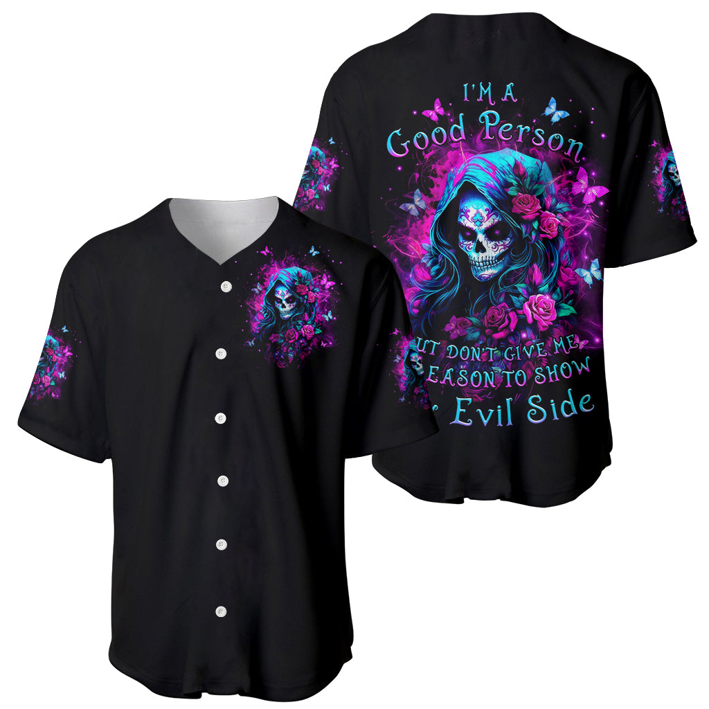 Witch Skull Im A Good Person But Baseball Jersey Witch Skull Im A Good Person But Baseball Jersey