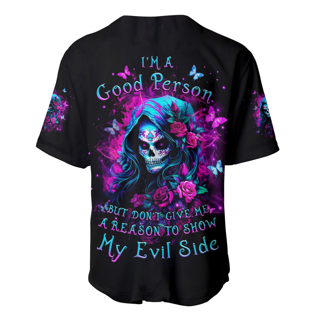 Witch Skull Im A Good Person But Baseball Jersey Witch Skull Im A Good Person But Baseball Jersey