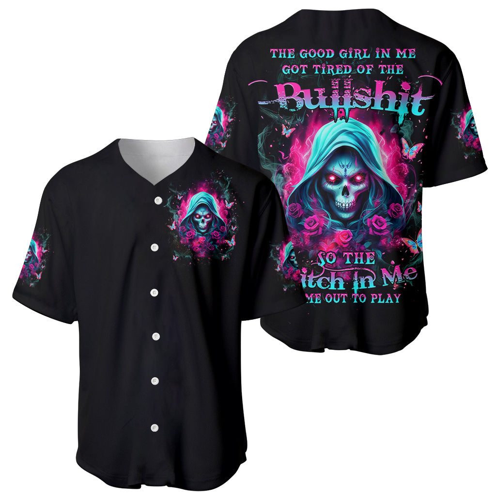 Witch Skull The Good Girl In Me_1 Baseball Jersey Witch Skull The Good Girl In Me_1 Baseball Jersey