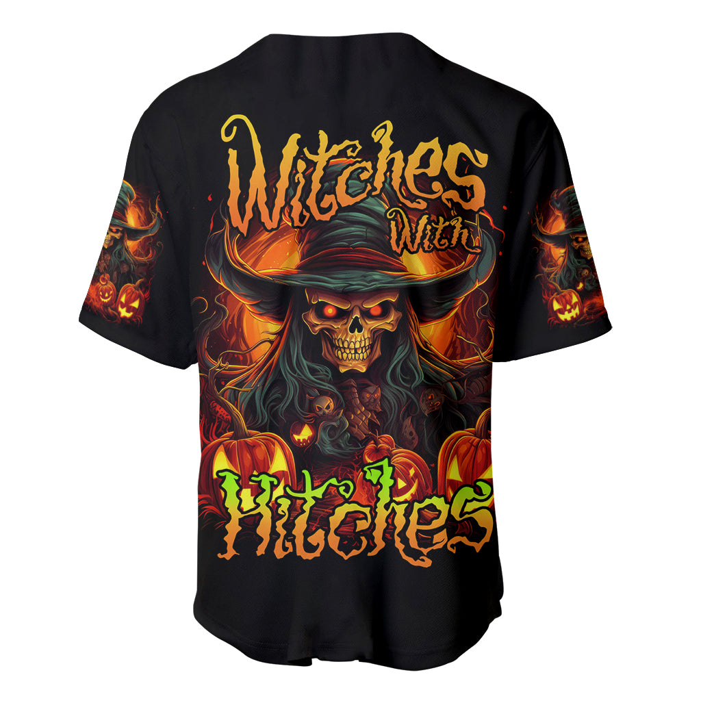 Witch Skull Witches With Hitches Baseball Jersey Witch Skull Witches With Hitches Baseball Jersey
