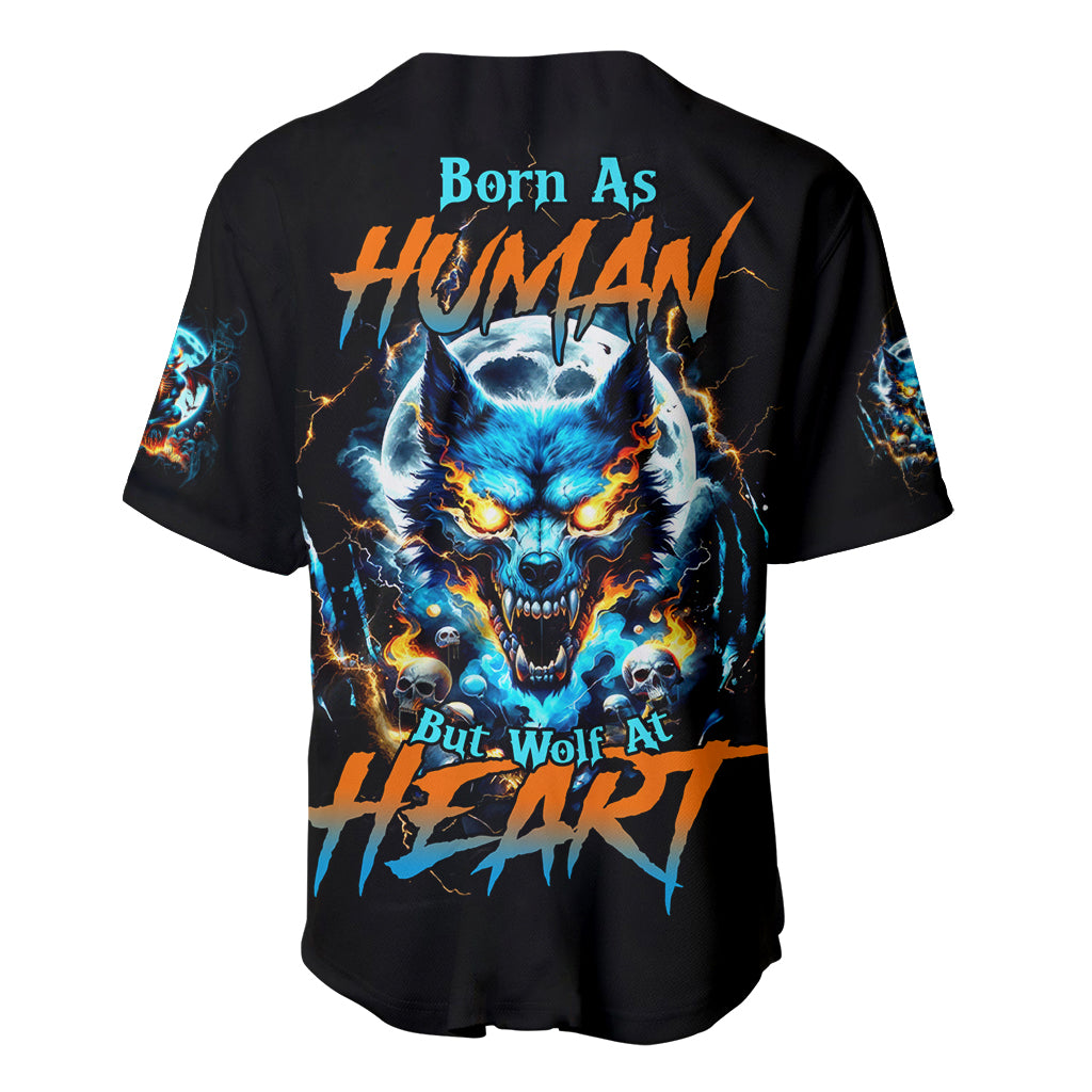 Wolf Skull Born As Human But Wolft Baseball Jersey Wolf Skull Born As Human But Wolft Baseball Jersey
