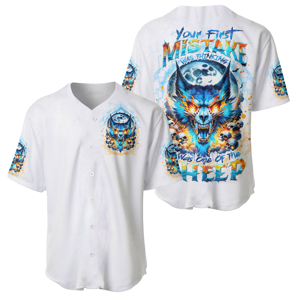 Wolf Skull You First Mistake Was Thinking Baseball Jersey Wolf Skull You First Mistake Was Thinking Baseball Jersey