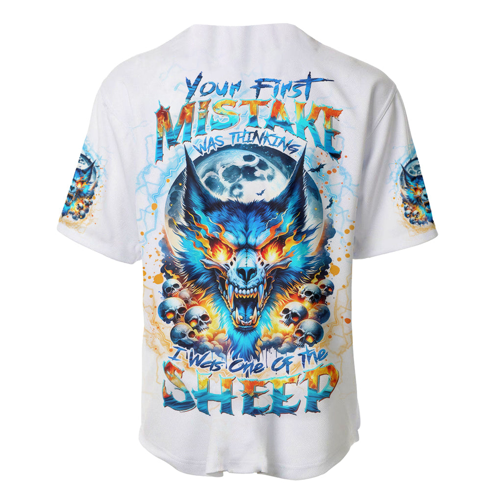 Wolf Skull You First Mistake Was Thinking Baseball Jersey Wolf Skull You First Mistake Was Thinking Baseball Jersey