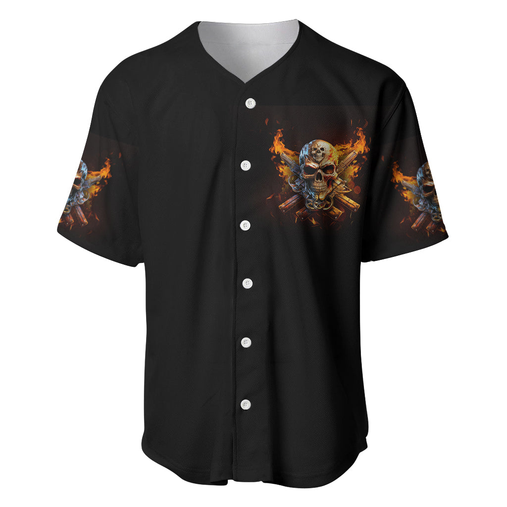 Your First Mistake Fire Skull Baseball Jersey Your First Mistake Fire Skull Baseball Jersey