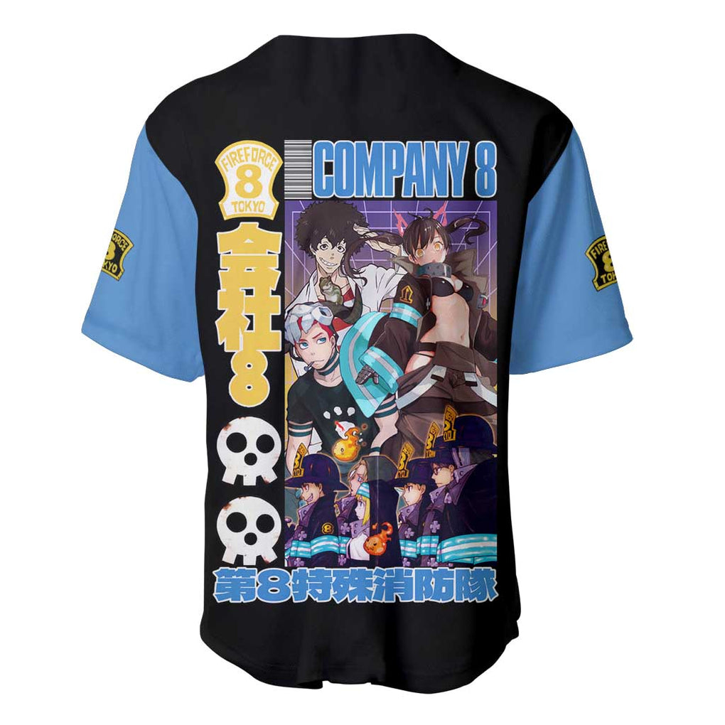 8 Fire Force Anime Style Baseball Jersey 8 Fire Force Anime Style Baseball Jersey