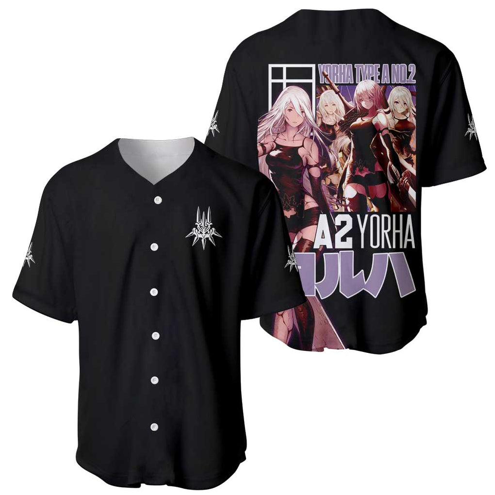 A2 Nier Automata Anime Style Baseball Jersey A2 Nier Automata Anime Style Baseball Jersey