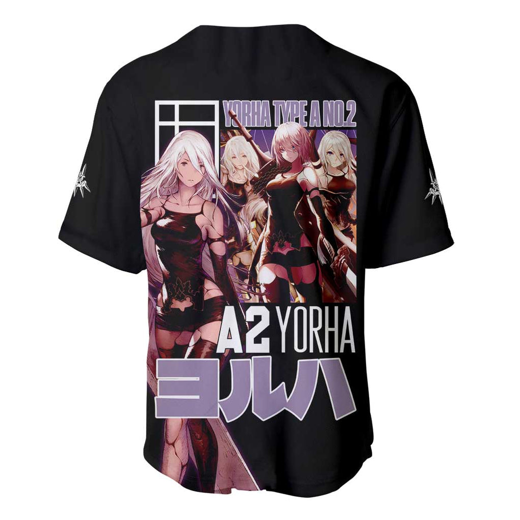 A2 Nier Automata Anime Style Baseball Jersey A2 Nier Automata Anime Style Baseball Jersey