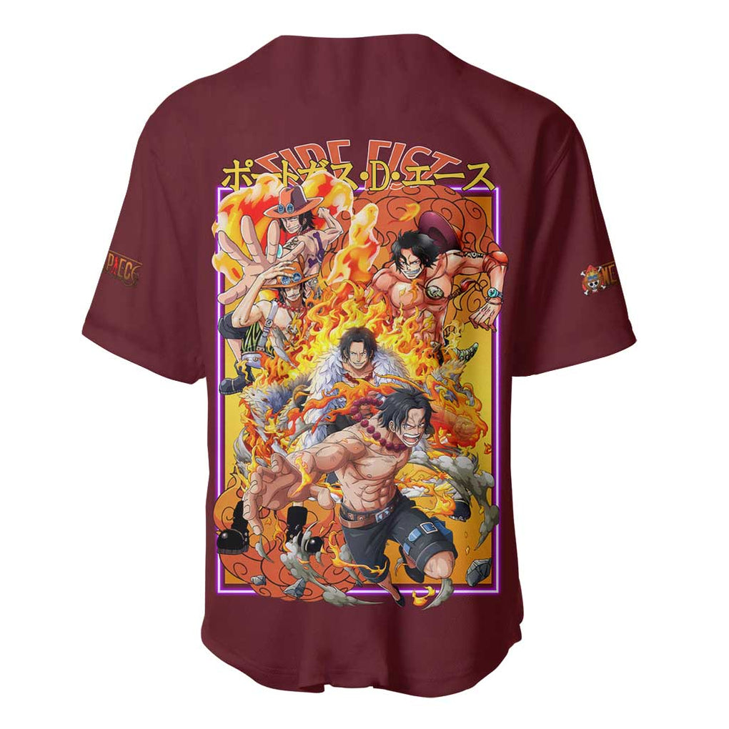 Ace One Piece Anime Style Baseball Jersey_1 Ace One Piece Anime Style Baseball Jersey_1