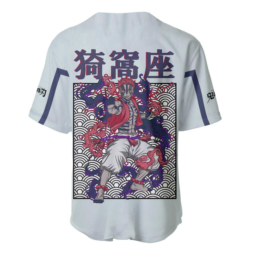 Akaza Demon Slayer Anime Style Baseball Jersey_1 Akaza Demon Slayer Anime Style Baseball Jersey_1