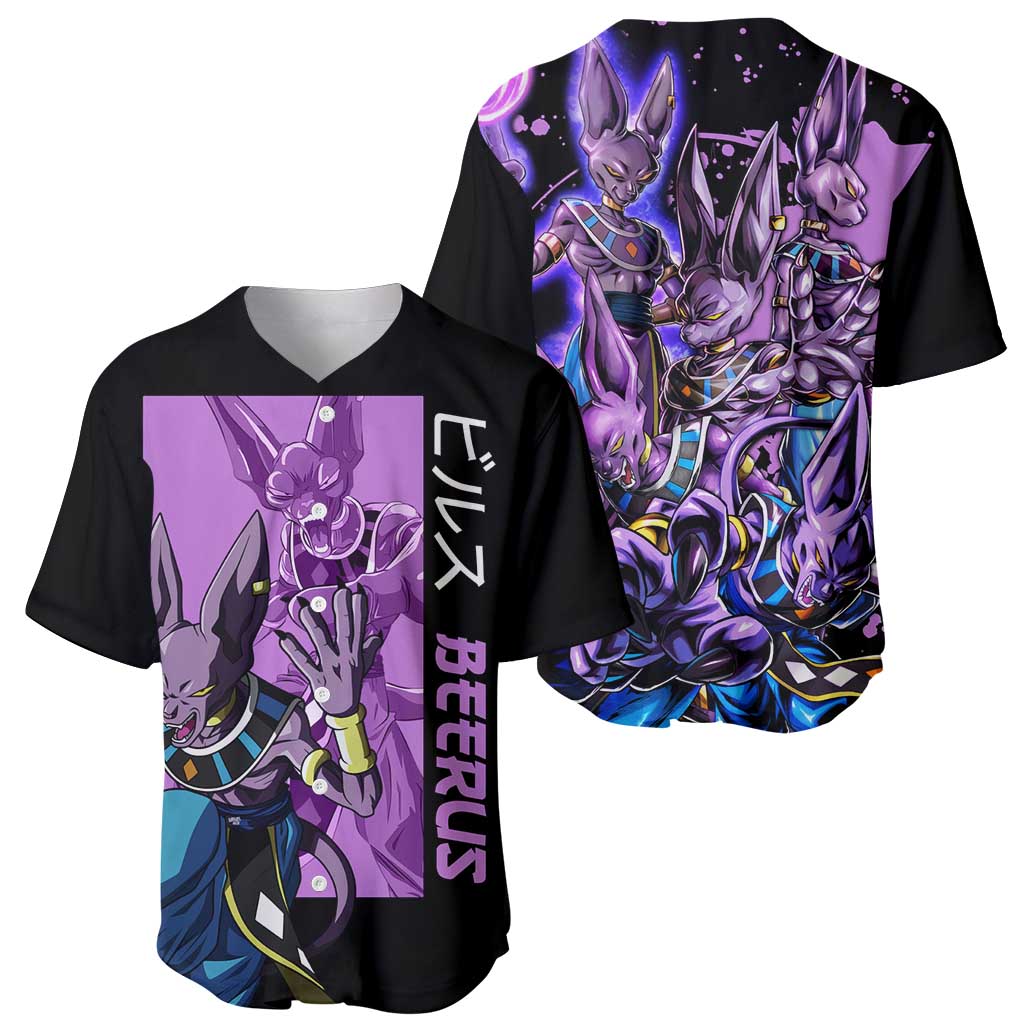 Beerus Dragon Ball Anime Style Baseball Jersey Beerus Dragon Ball Anime Style Baseball Jersey